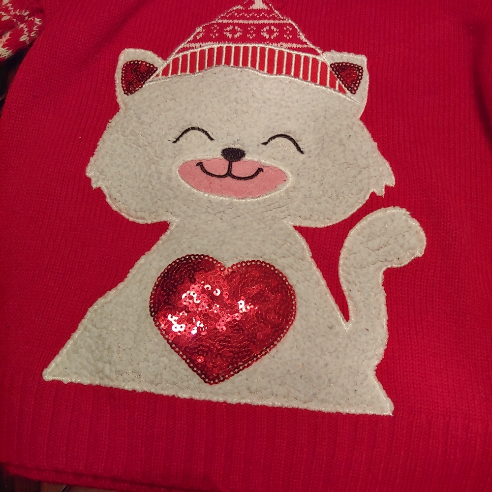 girls holiday sweater and socks